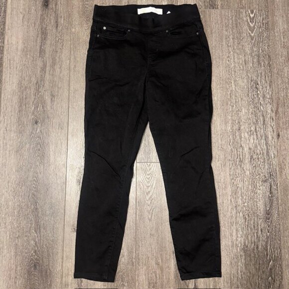 Women's Totally Shaping Levi Strauss 6S Label Pull-On Skinny Jeans 28x28 Black - Picture 1 of 6